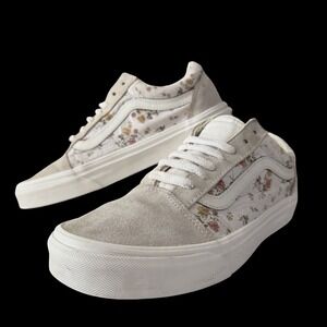 VANS Old Skool Floral Marshmallow Sneakers Women's Sz 7.5 Shoes Skater Soft Girl